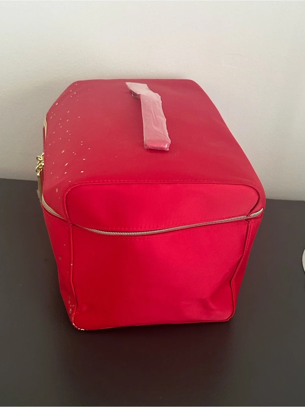 Estée Lauder Red Cosmetic Train Case Makeup Travel Organizer Vanity Ba